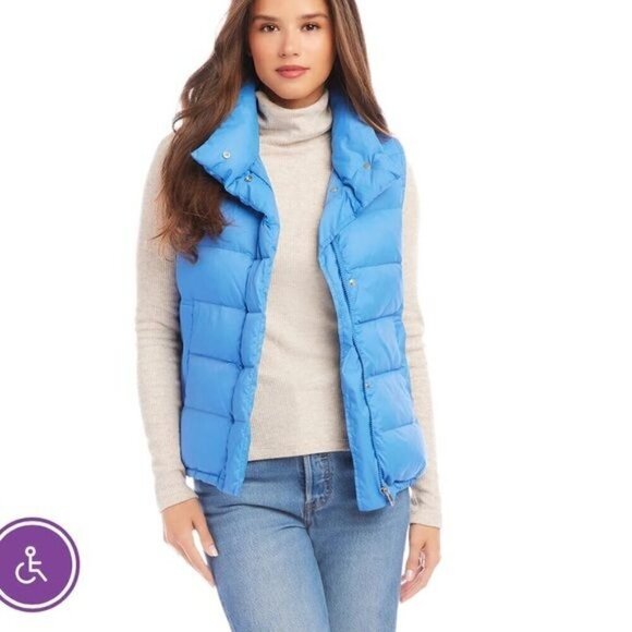 Karen Kane Caddie Baby Blue Puffer Vest Size XS - Picture 10 of 10